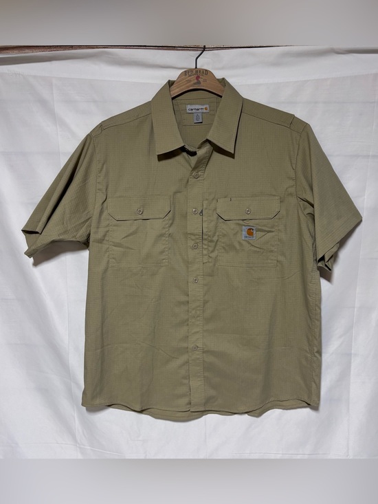 Carhartt Other - Carhartt Ripstop Utility Work Shirt Khaki Short Sleeve Men's XL